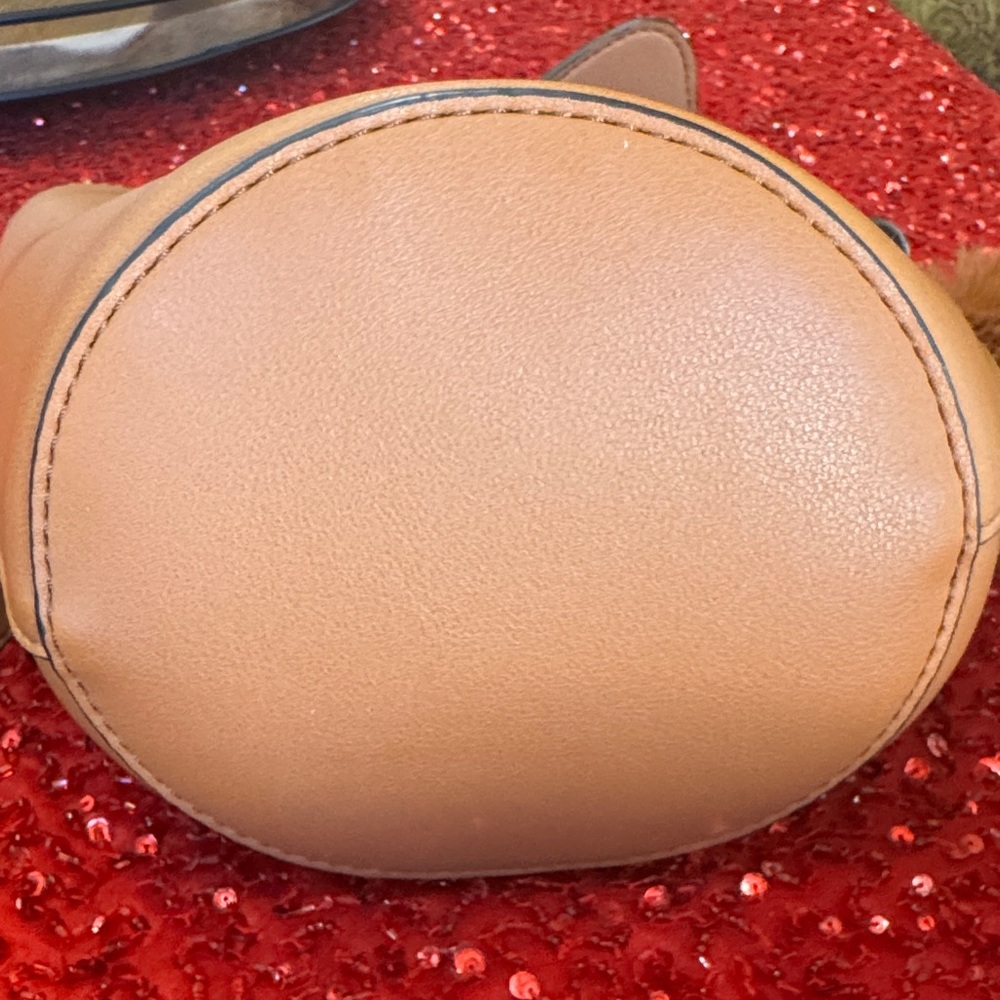 TopShop Faux‎ Fur Handle Caramel Brown Small  Bag w/ Mini Bag Inside - Picture 10 of 10